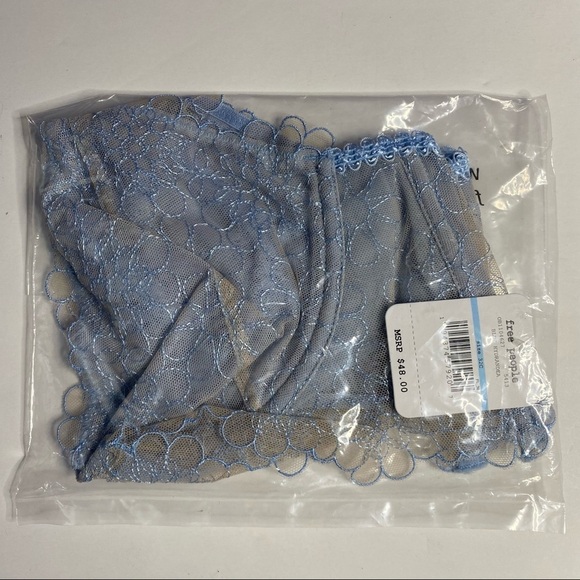 Free People Lucia Underwire Lacy Blue Gray Mesh Embroidered Bra 32C - Picture 3 of 6